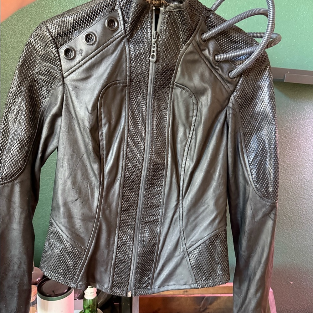 Women's Black Faux Leather Jacket